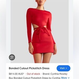 Cynthia Rowley Red Bonded Cutout Dress